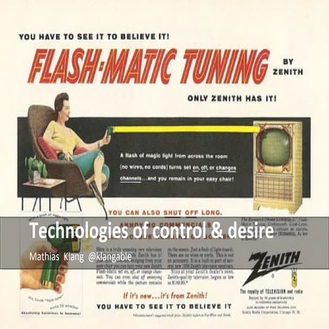Technologies of control & desire