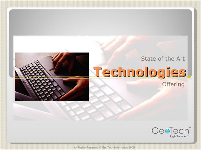 Technology Offerings From GeoTech