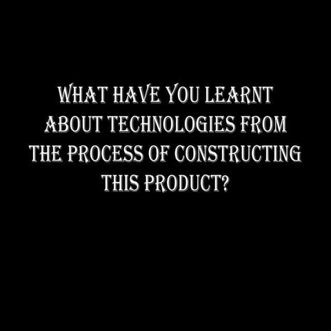 Technologies used evaluation