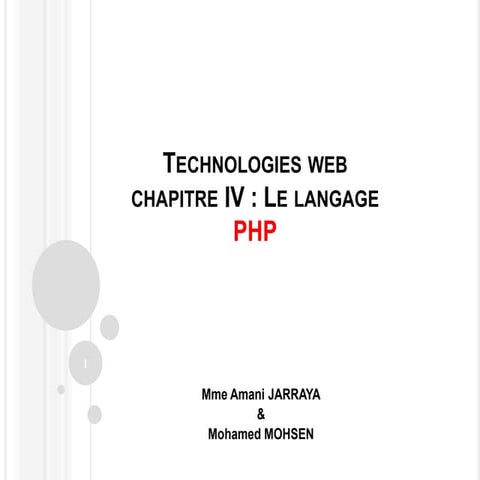 technologies web chapitre 4 -php-.pptx