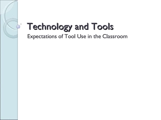 Technology And Tools