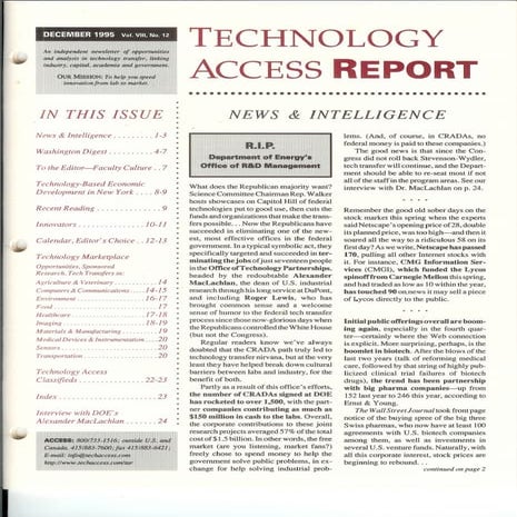 Technology Access Report Dec1995