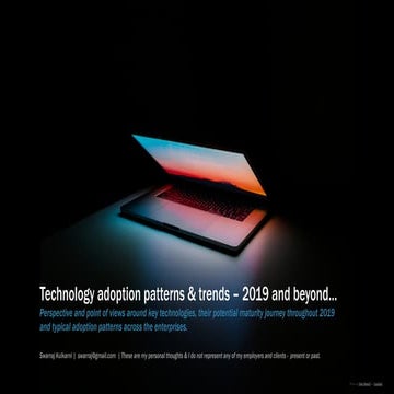 Technology adoption patterns & trends - 2019 and beyond