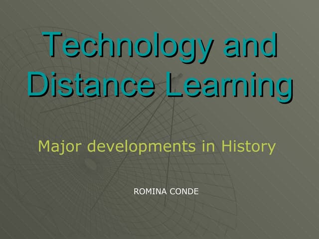 Technology and distance learning
