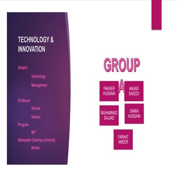 Technology and innovations