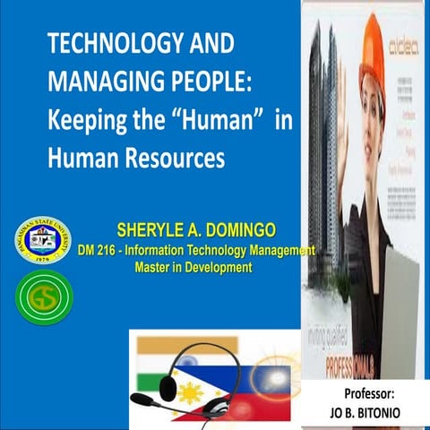 Technology and Managing People Keeping the “Human”  in Human Resources 