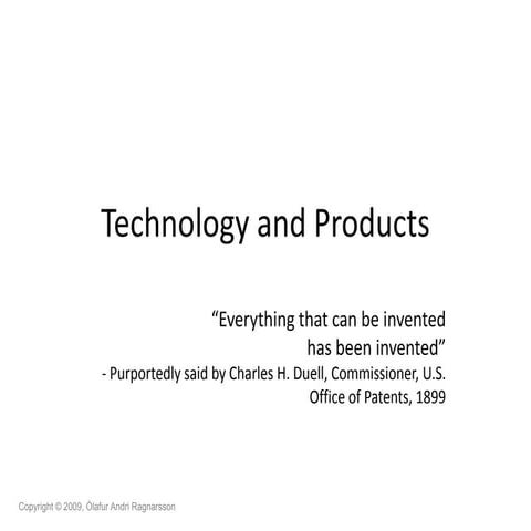 Technology And Products | PPT | Free Download