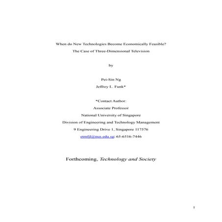 3D Television: When will it become economically feasible?