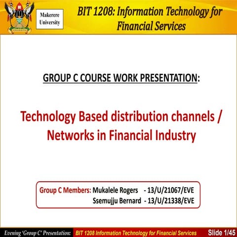 Technology based distribution channels / networks in financial industry
