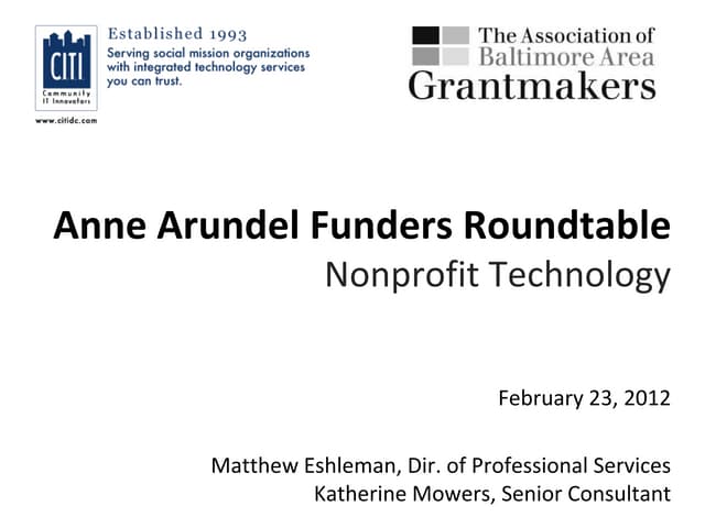 Technology capacity building for nonprofits