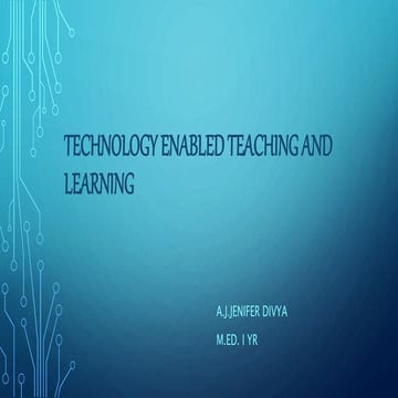 Technology enabled teaching and learning | PPTX | Technology Industry ...