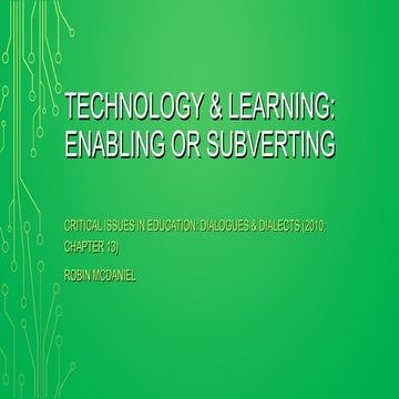 Technology: enabling or subverting 