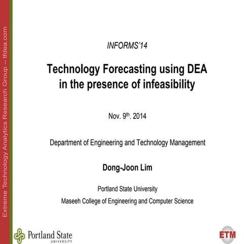 Technology forecasting using dea in the presence of infeasibility
