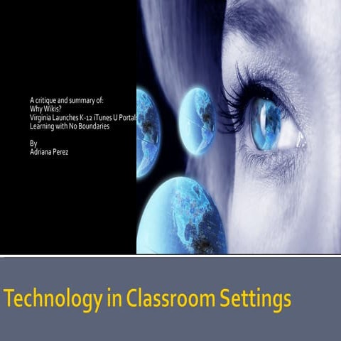 Technology In Classroom Settings 1