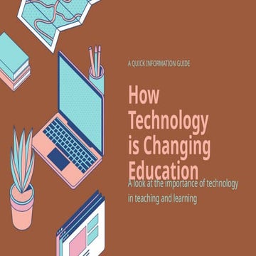 Technology in Education Technology Presentation in Blue Peach Illustrative St...
