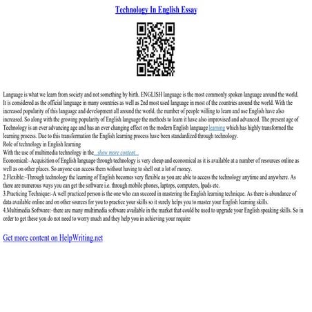 Essay Topics On Technology