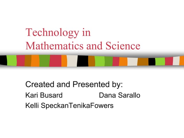 Technology in Mathematics and Science IDT285