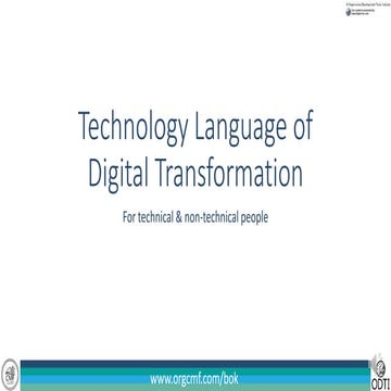 Technology language & terms used in Digital Transformation