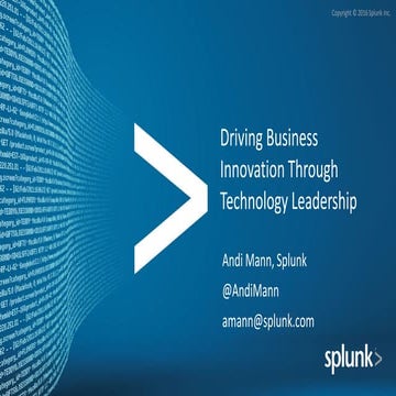 Technology leadership driving business innovation