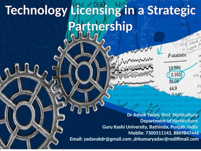 Technology Licensing in a Strategic Partnership