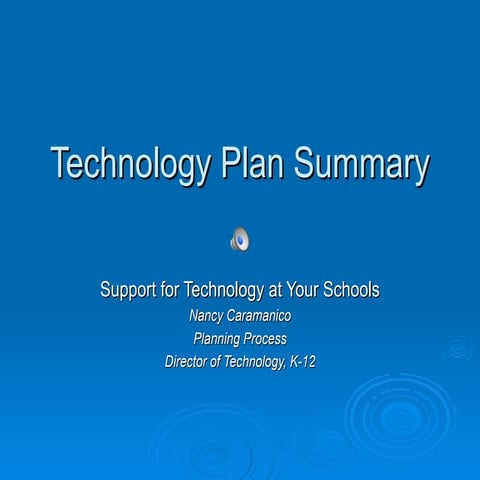 Technology Plan Sample Process for Schools