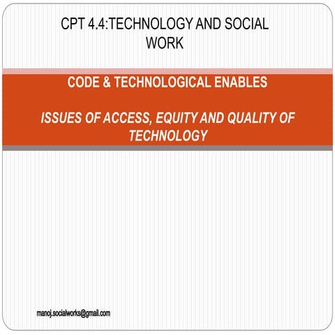 Technology & Social work