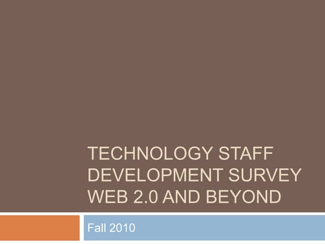 Technology staff development survey web 2
