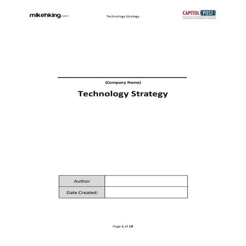 Technology Strategy Template