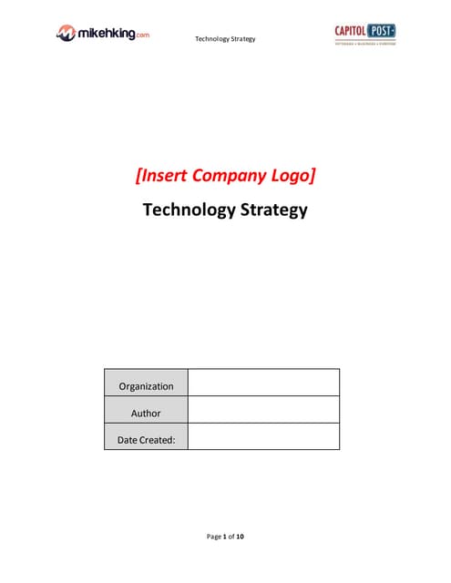 Technology Strategy Template