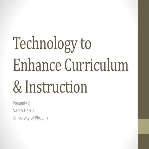 Technology to enhance curriculum &amp;  presentation