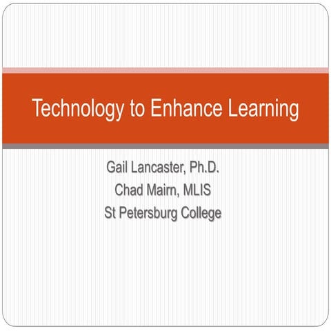 Technology To Enhance Learning 