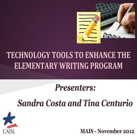Technology tools to enhance the elementary writing program