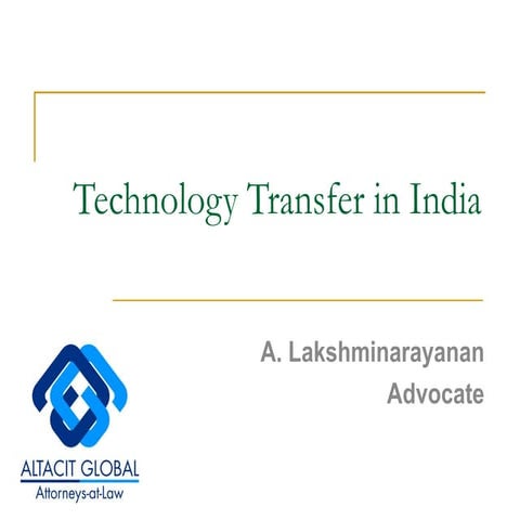 Technology transfer in india