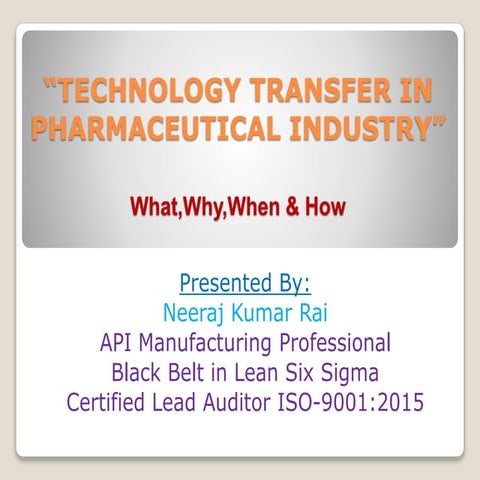 Technology transfer in Pharmaceutical Industry.pptx