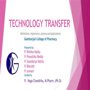 TECHNOLOGY TRANSFER Definitions, Importance, process and Applicationsip 88.pptx