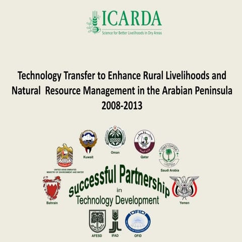 Technology transfer to enhance rural livelihoods and natural  resource manage...