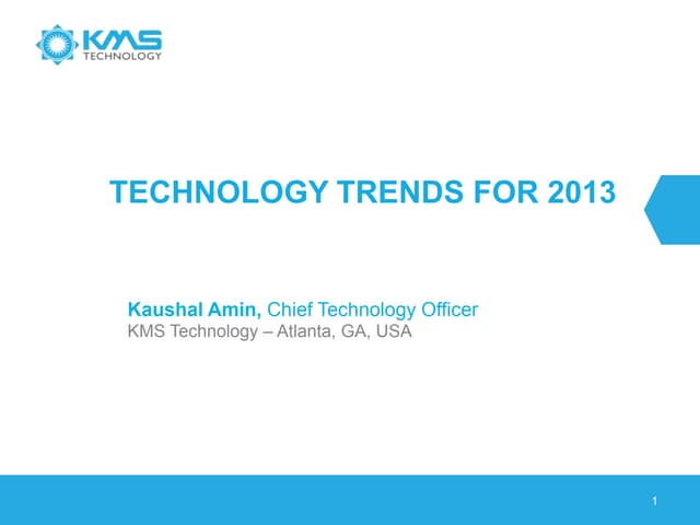 Technology Trends and Big Data in 2013-2014