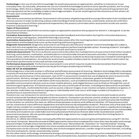 Technology and Assessment