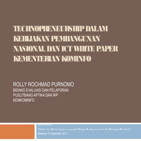 Technopreneur national policy