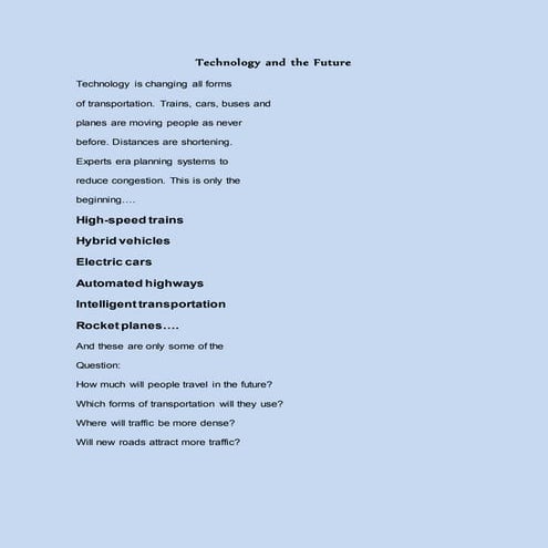Future of Transportation - an Introduction | PDF