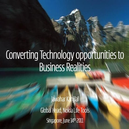 Jawahar Kanjilal, Nokia Life Tools, Digital Conversations presentation