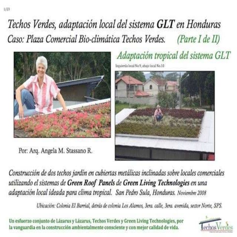 Techos verdes, adaptación local sistema GLT, dos techos jardín sobre cubiertas metálicas, parte I
