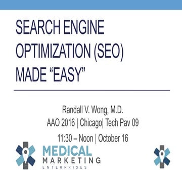 Search Engine Optimization (SEO) Made "Easy"