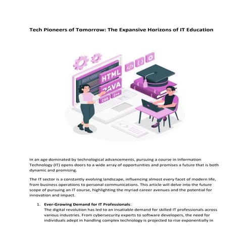Tech Pioneers of Tomorrow The Expansive Horizons of IT Education