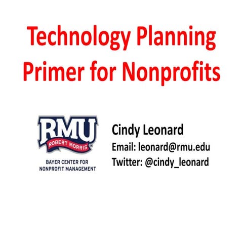 Technology Planning Primer for Nonprofits