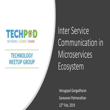 TECHPOD Meetup 3  - inter-service-communication-microservices