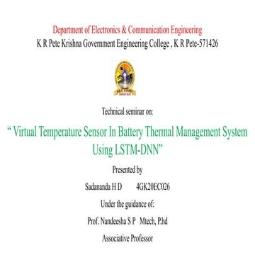 virtual teperature sensors in battery and thermal management