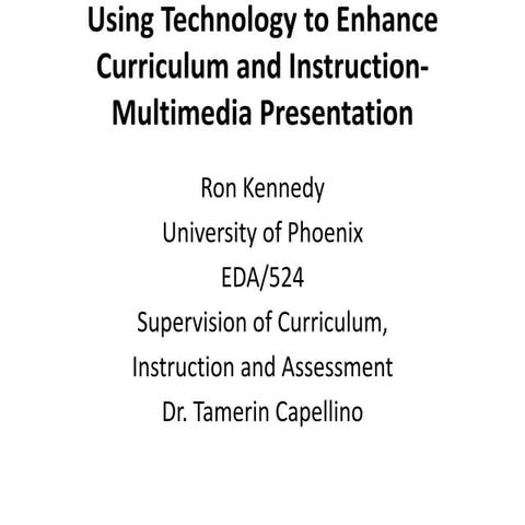 Tech Presentation, by Ron Kennedy