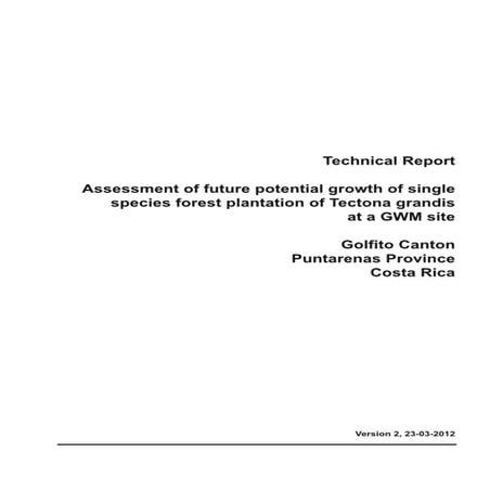 Greenwood Management Technical Forestry Report Teak | PDF