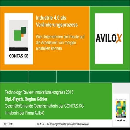 TechReview 2013-11 - Vortrag Industrie 4.0